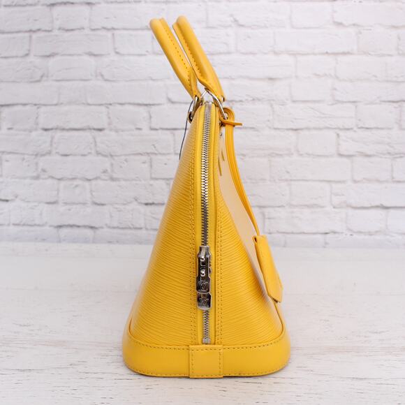 Louis Vuitton Alma PM Yellow Epi Satchel Leather Handbag Tote Purse A5470 - Picture 9 of 10